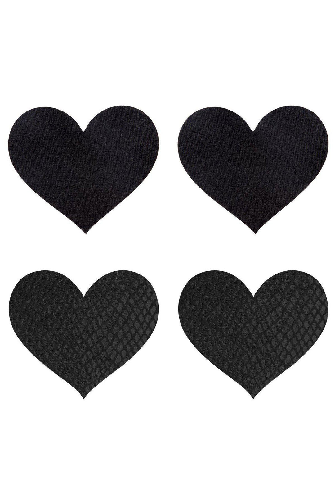 Peekaboo Pasties Heart Pasties Set in Black  from SexyShoes.com