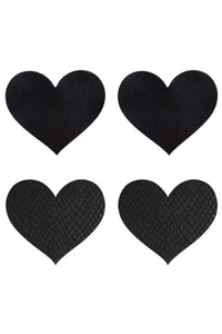 Peekaboo Pasties Heart Pasties Set in Black  from SexyShoes.com