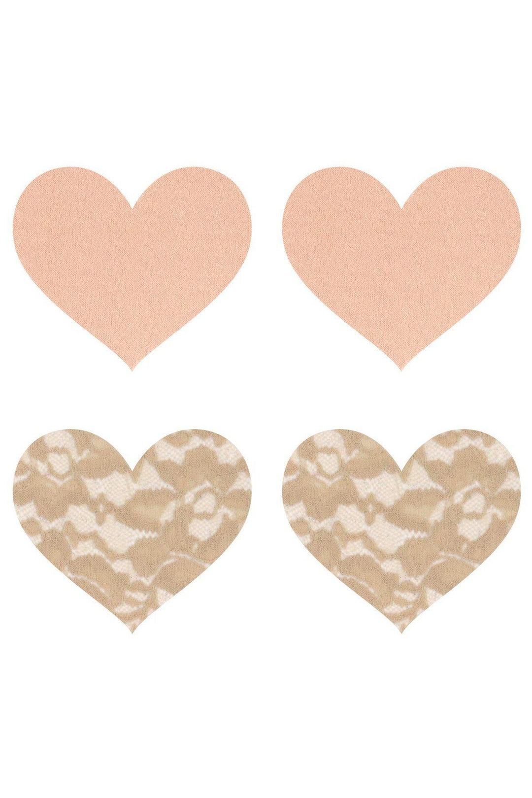 Peekaboo Pasties Heart Pasties Set in Nude  from SexyShoes.com