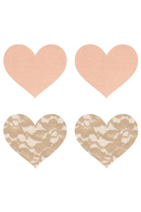 Peekaboo Pasties Heart Pasties Set in Nude  from SexyShoes.com