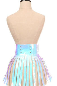 Daisy Corsets Hologram Fringe Skirt in Hologram 