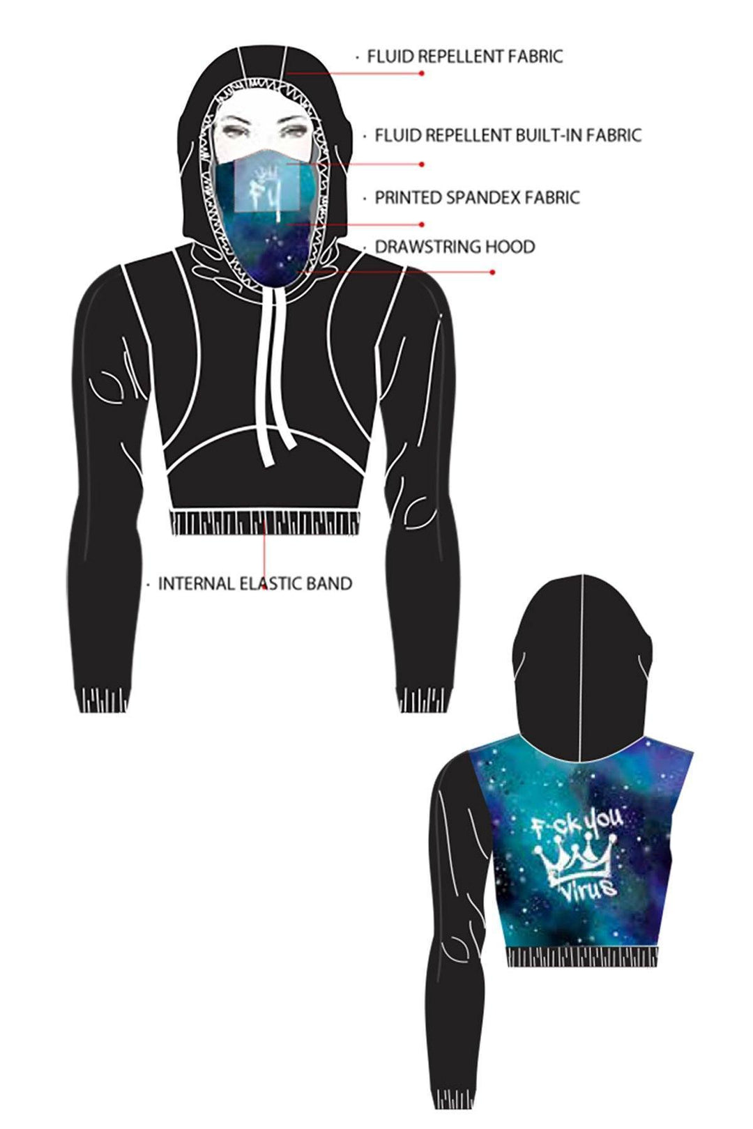 Hooded Jacket with Built in Mask-Be Safe-Mapale-SEXYSHOES.COM