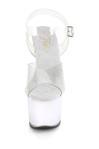 Pleaser ILLUMINATOR-708 Exotic Sandal in Clear Vinyl