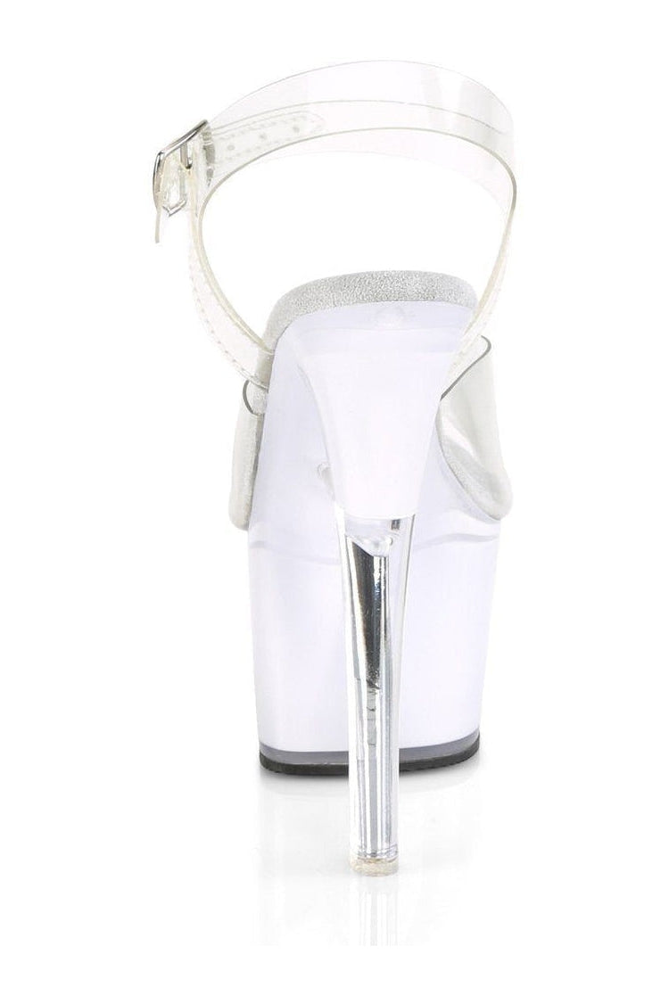 Pleaser ILLUMINATOR-708 Exotic Sandal in Clear Vinyl