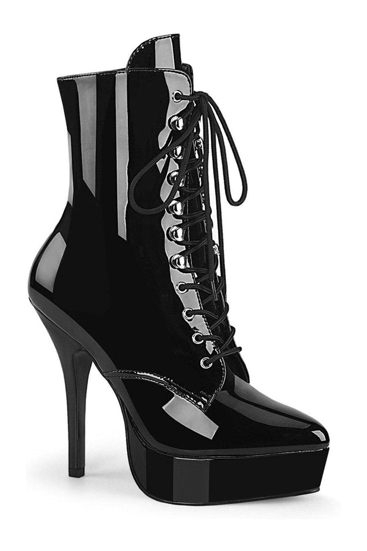 INDULGE-1020 Ankle Boot | Black Patent-Ankle Boots-Devious-Black-7-Patent-SEXYSHOES.COM