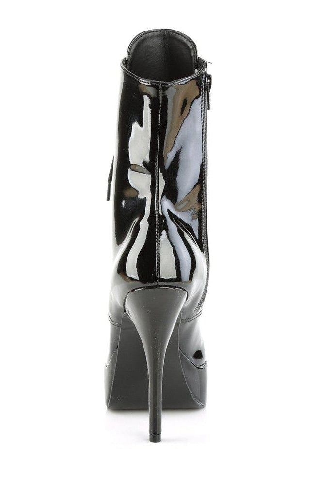 Devious INDULGE-1020 Ankle Boot in Black Patent