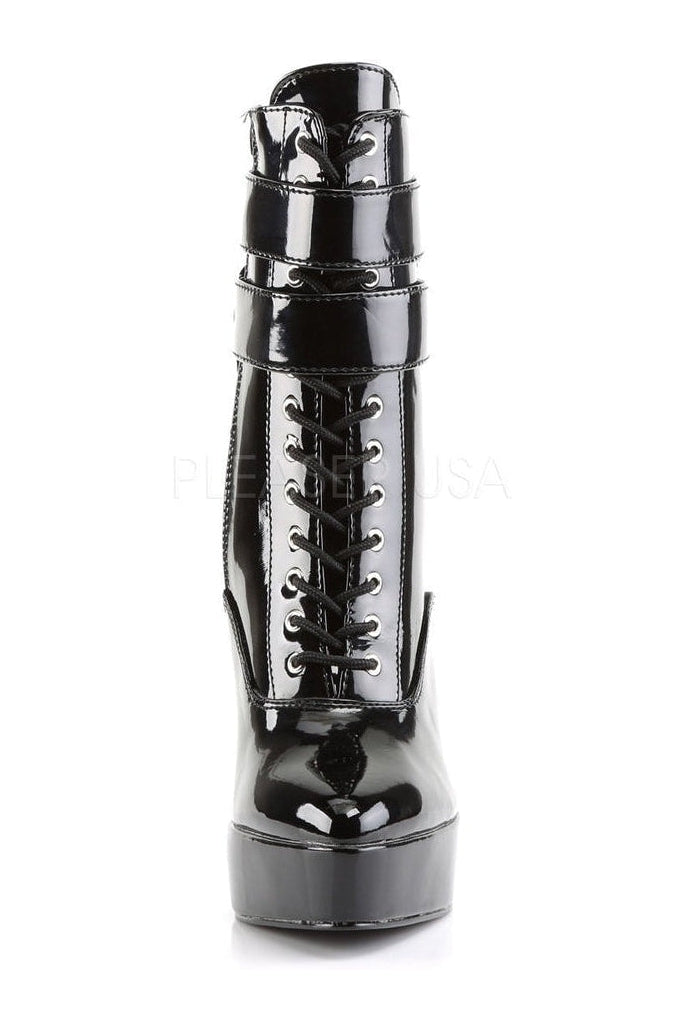 Devious INDULGE-1026 Ankle Boot in Black Patent