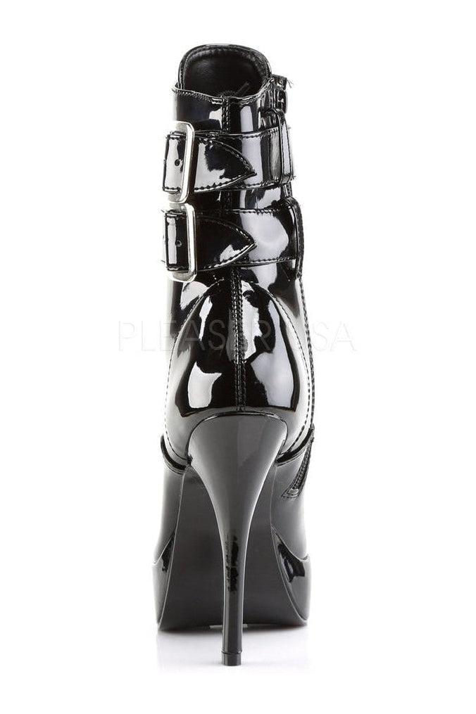 Devious INDULGE-1026 Ankle Boot in Black Patent
