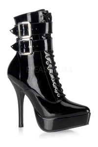 Devious INDULGE-1026 Ankle Boot in Black Patent from SexyShoes.com