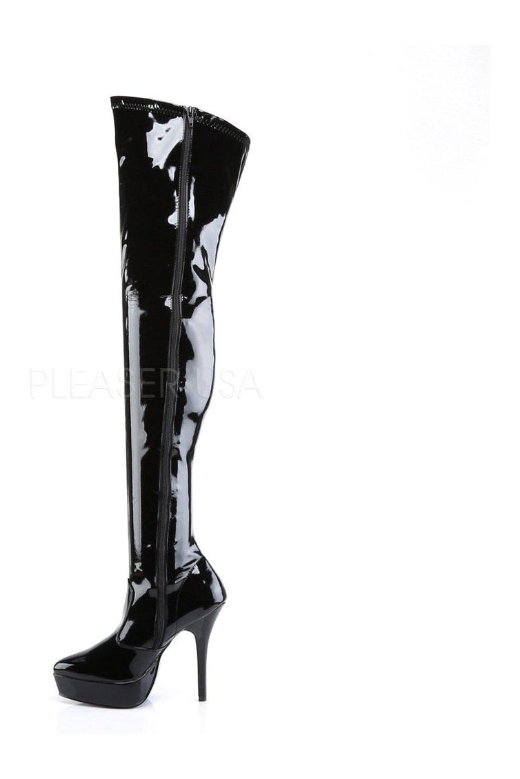 INDULGE-3000 Thigh Boot | Black Patent-Thigh Boots- Stripper Shoes at SEXYSHOES.COM