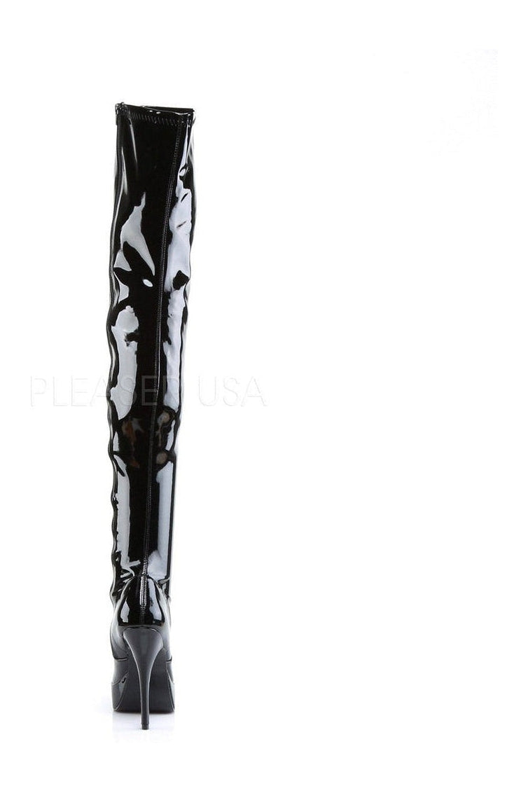 INDULGE-3000 Thigh Boot | Black Patent-Thigh Boots- Stripper Shoes at SEXYSHOES.COM