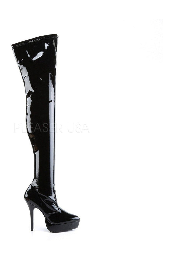 INDULGE-3000 Thigh Boot | Black Patent-Thigh Boots- Stripper Shoes at SEXYSHOES.COM