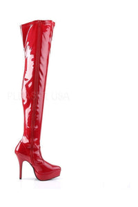 Devious INDULGE-3000 Thigh Boot in Red Patent