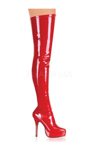 Devious INDULGE-3000 Thigh Boot in Red Patent from SexyShoes.com