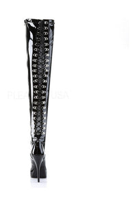 Devious INDULGE-3063 Thigh Boot in Black Patent