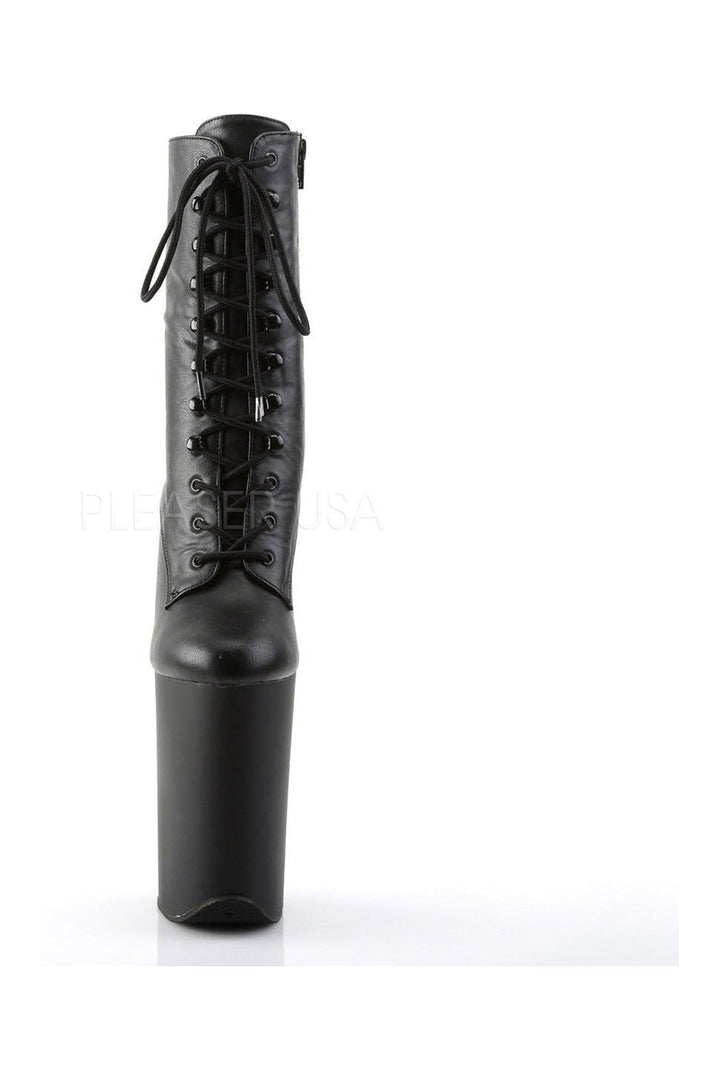 INFINITY-1020 Platform Boot  | Black Faux Leather