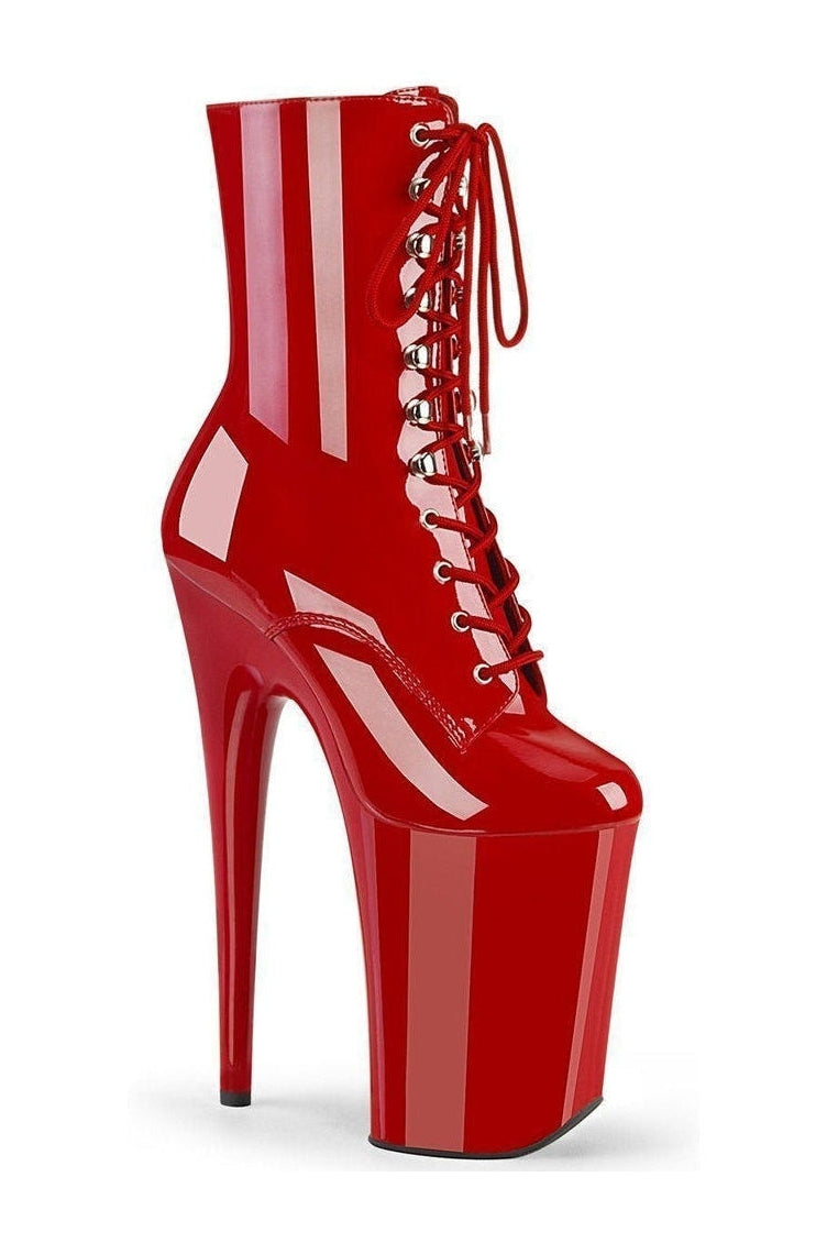 Pleaser INFINITY-1020 Exotic Boot in Red Patent from SexyShoes.com