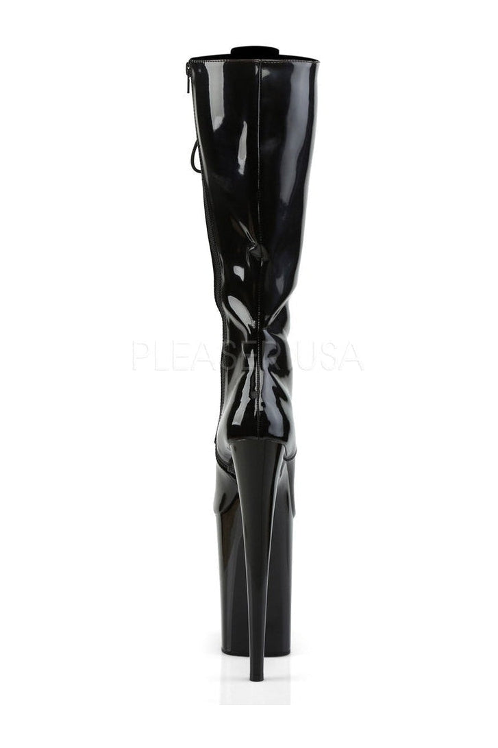 INFINITY-2020 Platform Boot | Black Patent-Pleaser-Ankle Boots-SEXYSHOES.COM