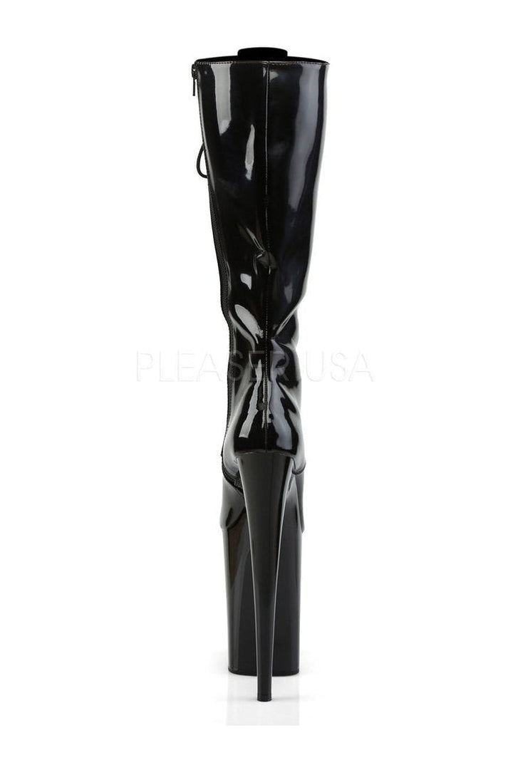 INFINITY-2020 Platform Boot | Black Patent-Pleaser-Ankle Boots-SEXYSHOES.COM