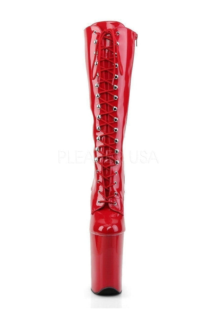 Pleaser INFINITY-2020 Platform Boot in Red Patent