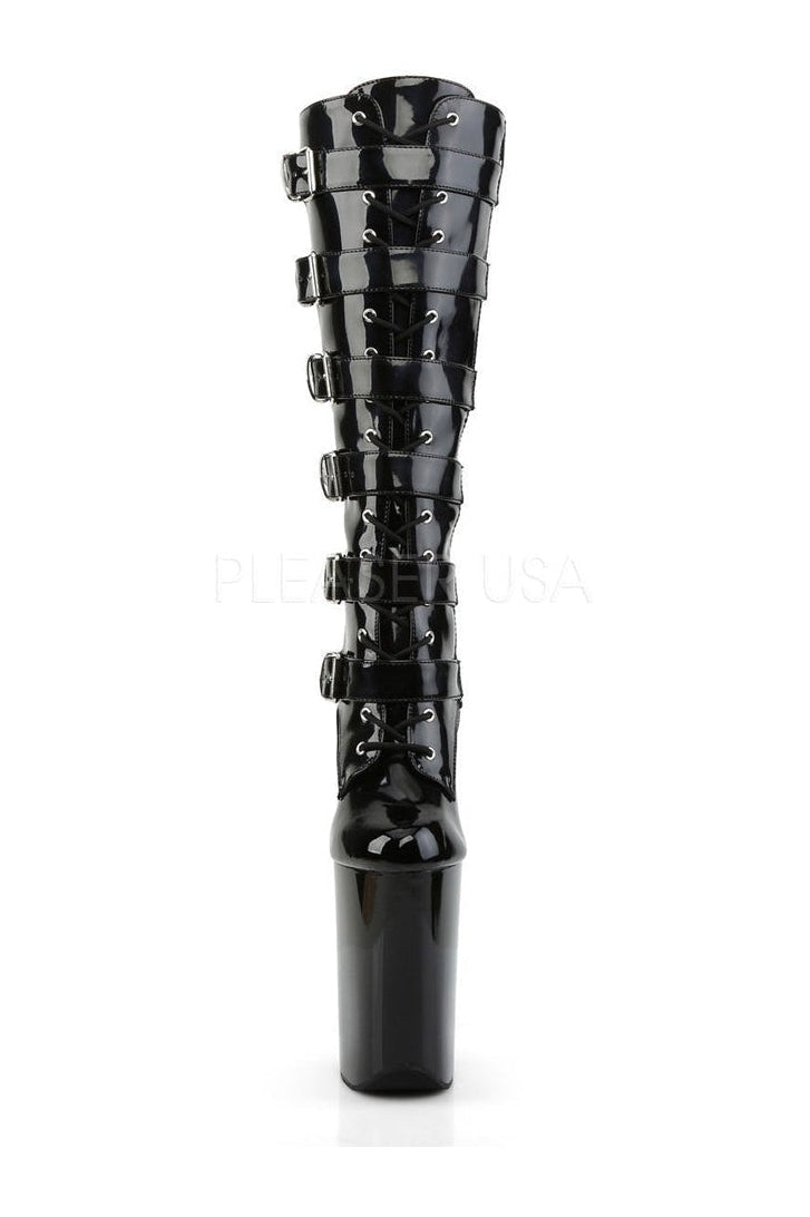 INFINITY-2049 Platform Boot | Black Patent-Pleaser-Knee Boots-SEXYSHOES.COM