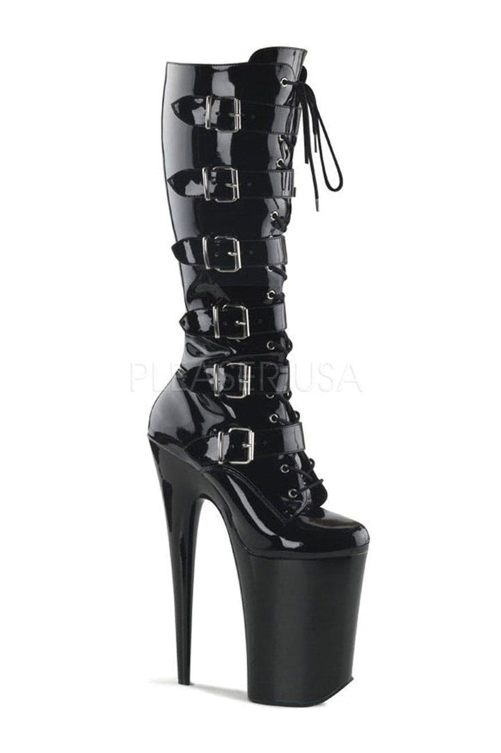 Pleaser Black Knee Boots Platform Stripper Shoes | Buy at Sexyshoes.com