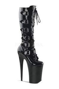 Pleaser INFINITY-2049 Platform Boot in Black Patent from SexyShoes.com