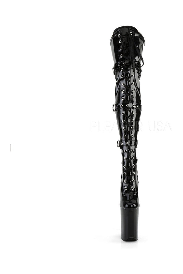 INFINITY-3028 Platform Boot | Black Patent-Pleaser-Thigh Boots-SEXYSHOES.COM
