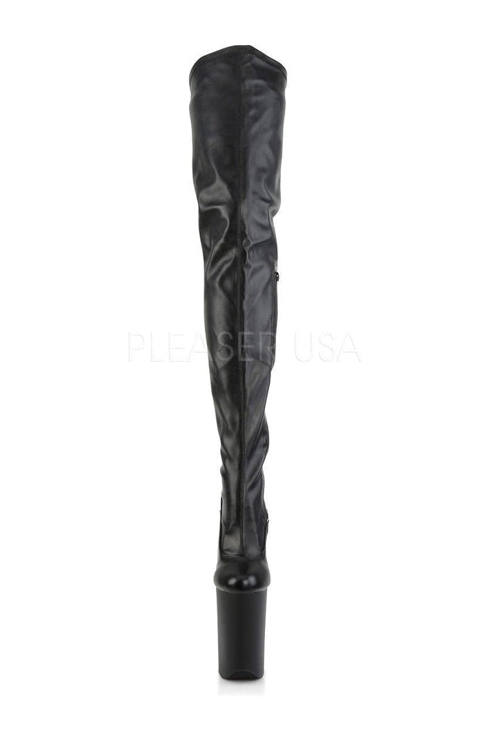 Pleaser INFINITY-4000 Platform Boot in Black Faux Leather