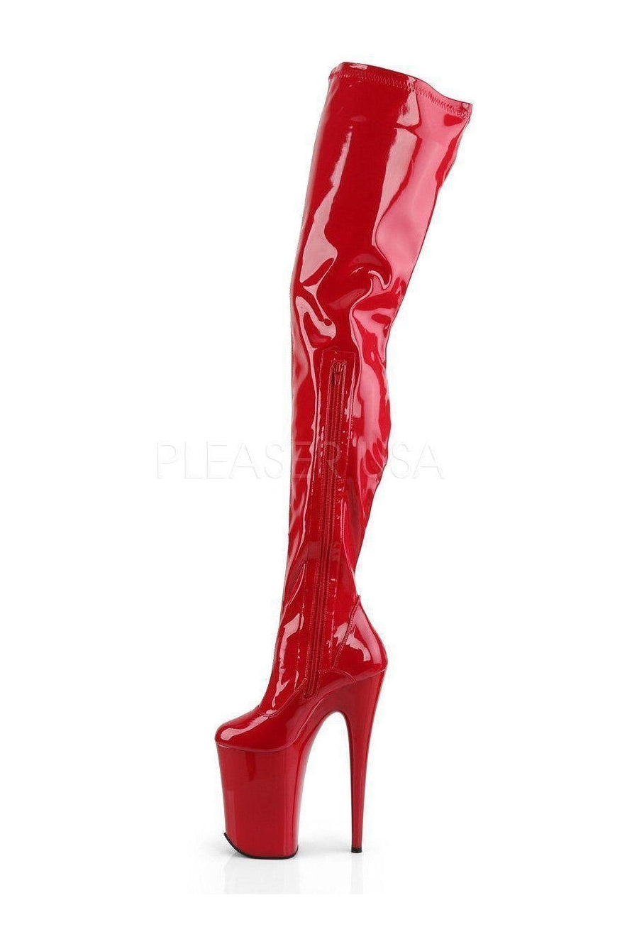 INFINITY-4000 Platform Boot | Red Patent-Pleaser-Thigh Boots-SEXYSHOES.COM