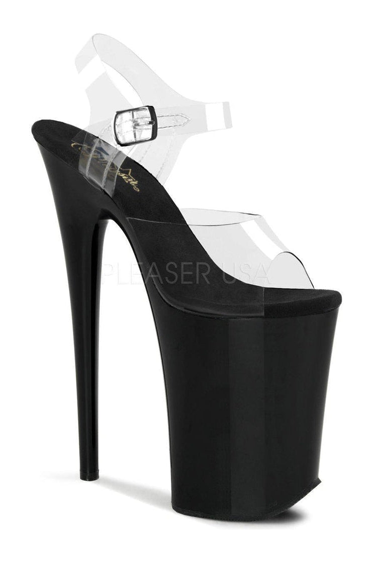 Pleaser INFINITY-908 Platform Sandal in Clear Vinyl from SexyShoes.com