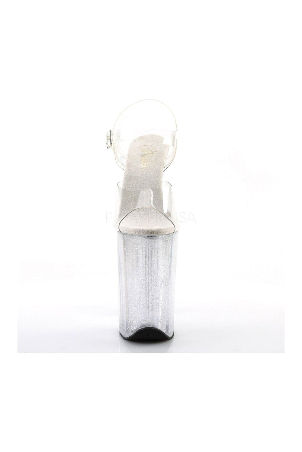 Pleaser INFINITY-908MG Platform Sandal in Clear Vinyl