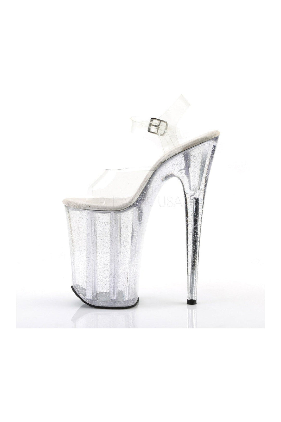 Pleaser INFINITY-908MG Platform Sandal in Clear Vinyl