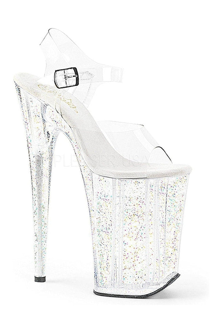 INFINITY-908MG Platform Sandal | Clear Vinyl-Pleaser-Clear-Sandals-SEXYSHOES.COM