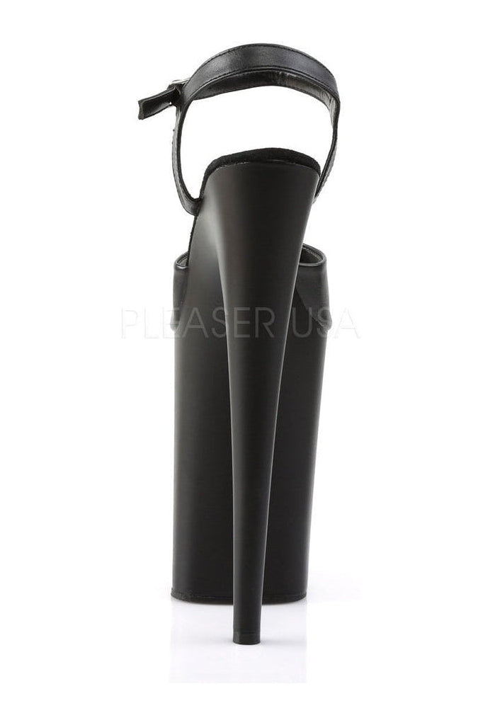 Pleaser INFINITY-909 Platform Sandal in Black Faux Leather