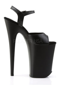 Pleaser INFINITY-909 Platform Sandal in Black Faux Leather