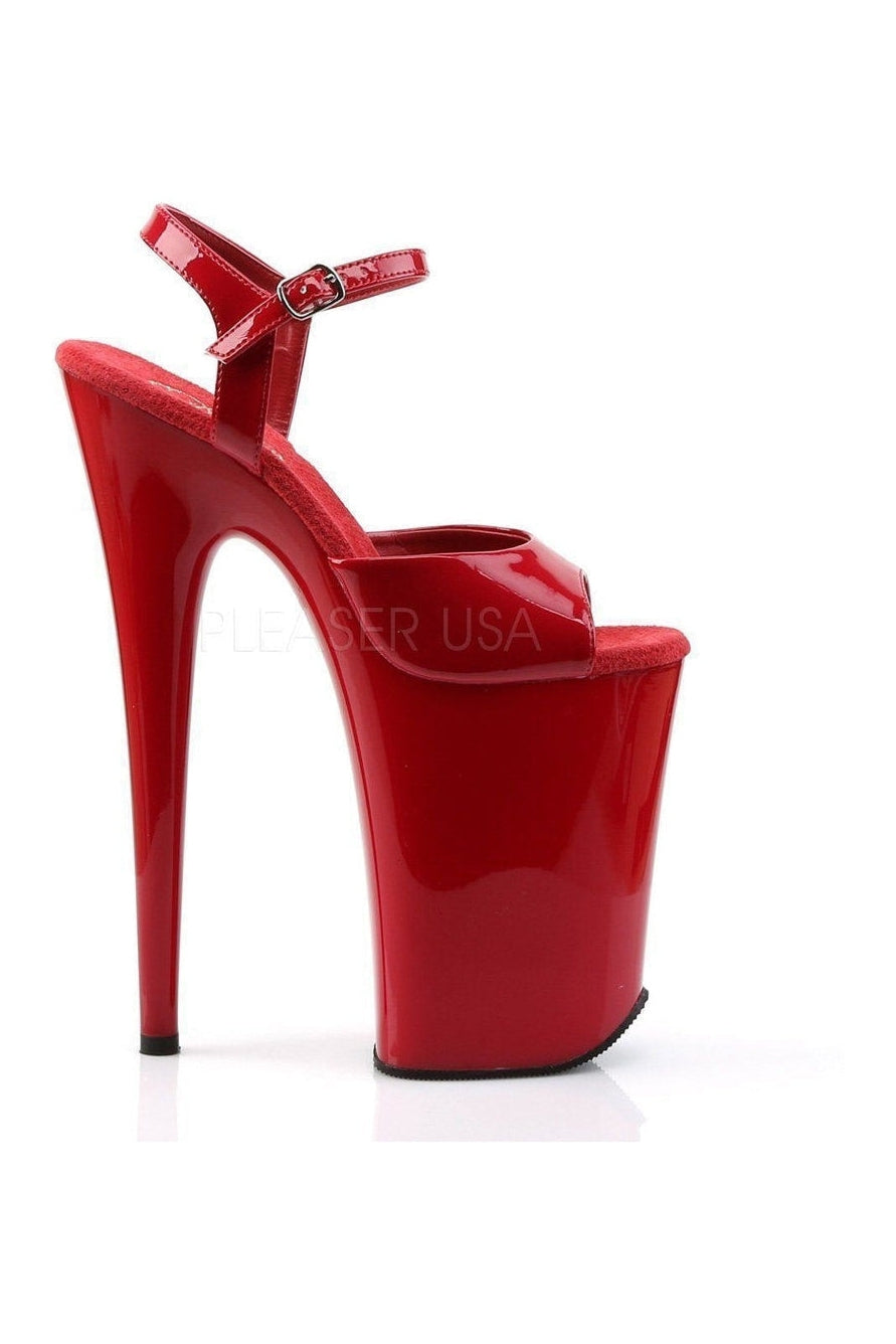 INFINITY-909 Platform Sandal | Red Patent-Pleaser-Sandals-SEXYSHOES.COM