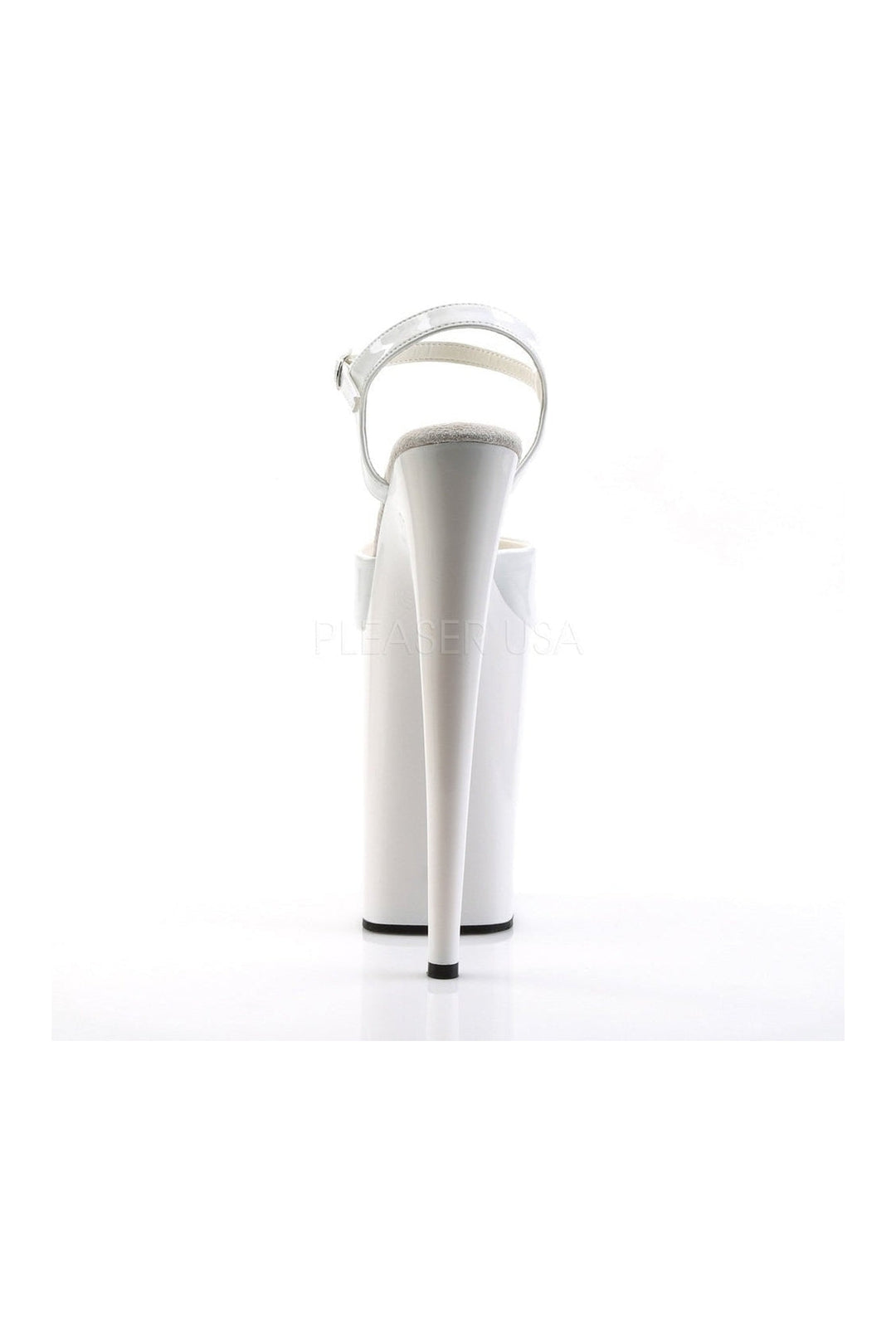 Pleaser INFINITY-909 Platform Sandal in White Patent