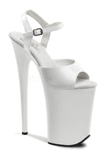 INFINITY-909 Platform Sandal  | White Patent