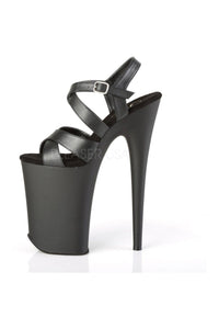 Pleaser INFINITY-997 Platform Sandals in Black Faux Leather