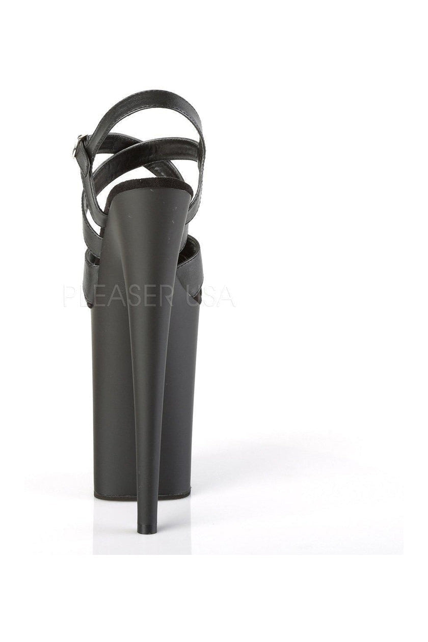 Pleaser INFINITY-997 Platform Sandals in Black Faux Leather