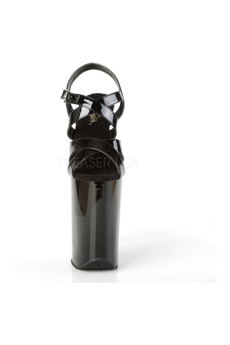 Pleaser INFINITY-997 Platform Sandals in Black Patent