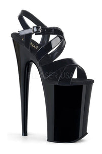 Pleaser INFINITY-997 Platform Sandals in Black Patent from SexyShoes.com