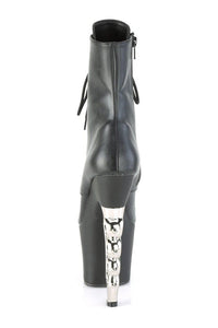 Pleaser IRONGRIP-1020 Ankle Boot in Black Faux Leather