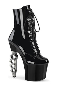 Pleaser IRONGRIP-1020 Ankle Boot in Black Patent from SexyShoes.com
