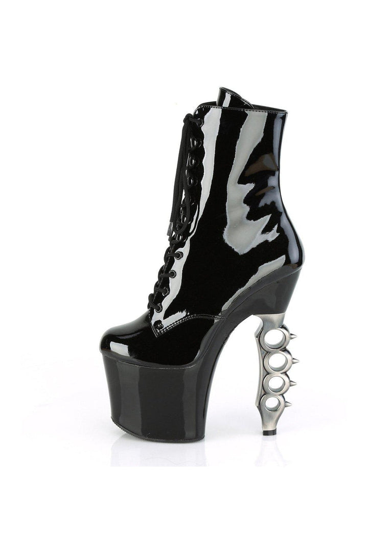 IRONGRIP-1020 Ankle Boot | Black Patent-Ankle Boots-Pleaser-SEXYSHOES.COM
