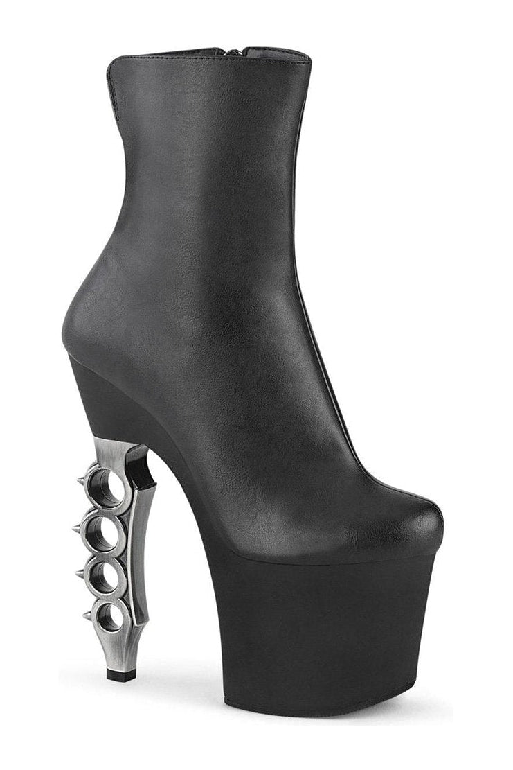 IRONGRIP-1042 Ankle Boot | Black Faux Leather-Ankle Boots-Pleaser-Black-8-Faux Leather-SEXYSHOES.COM