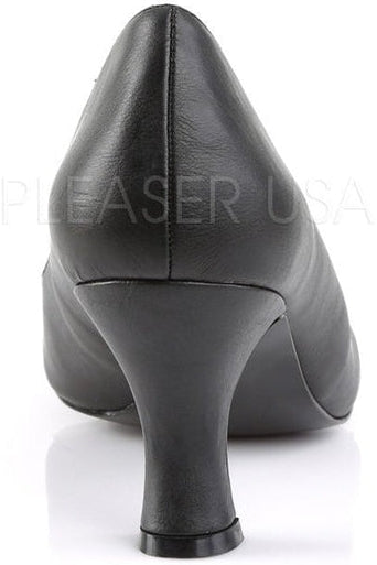 JENNA-01 Pump | Black Faux Leather-Pleaser Pink Label-Pumps-SEXYSHOES.COM