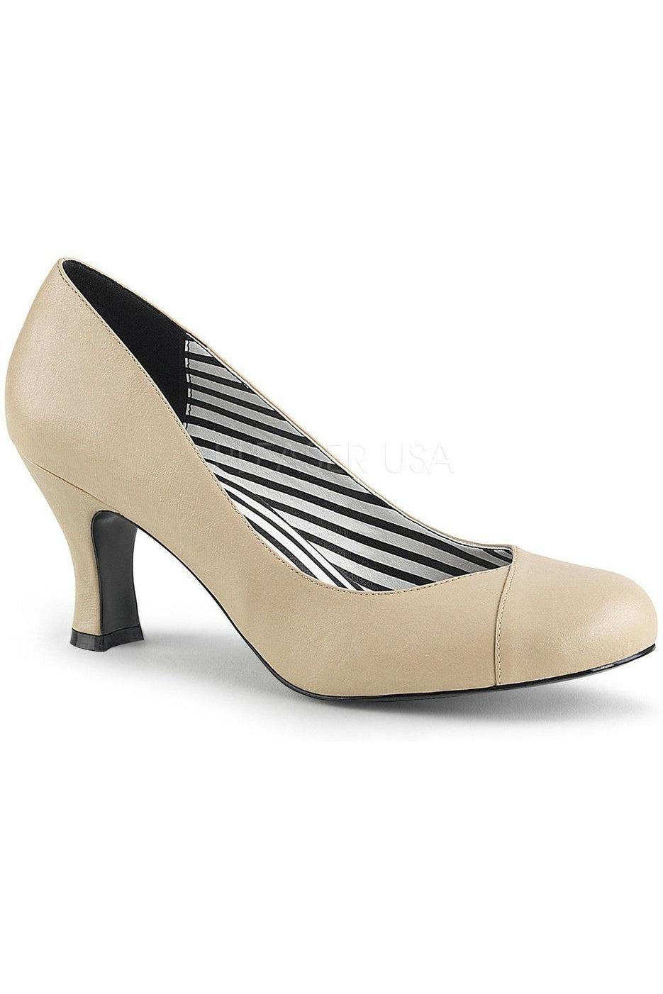 JENNA-01 Pump | Bone Faux Leather-Pleaser Pink Label-Bone-Pumps-SEXYSHOES.COM