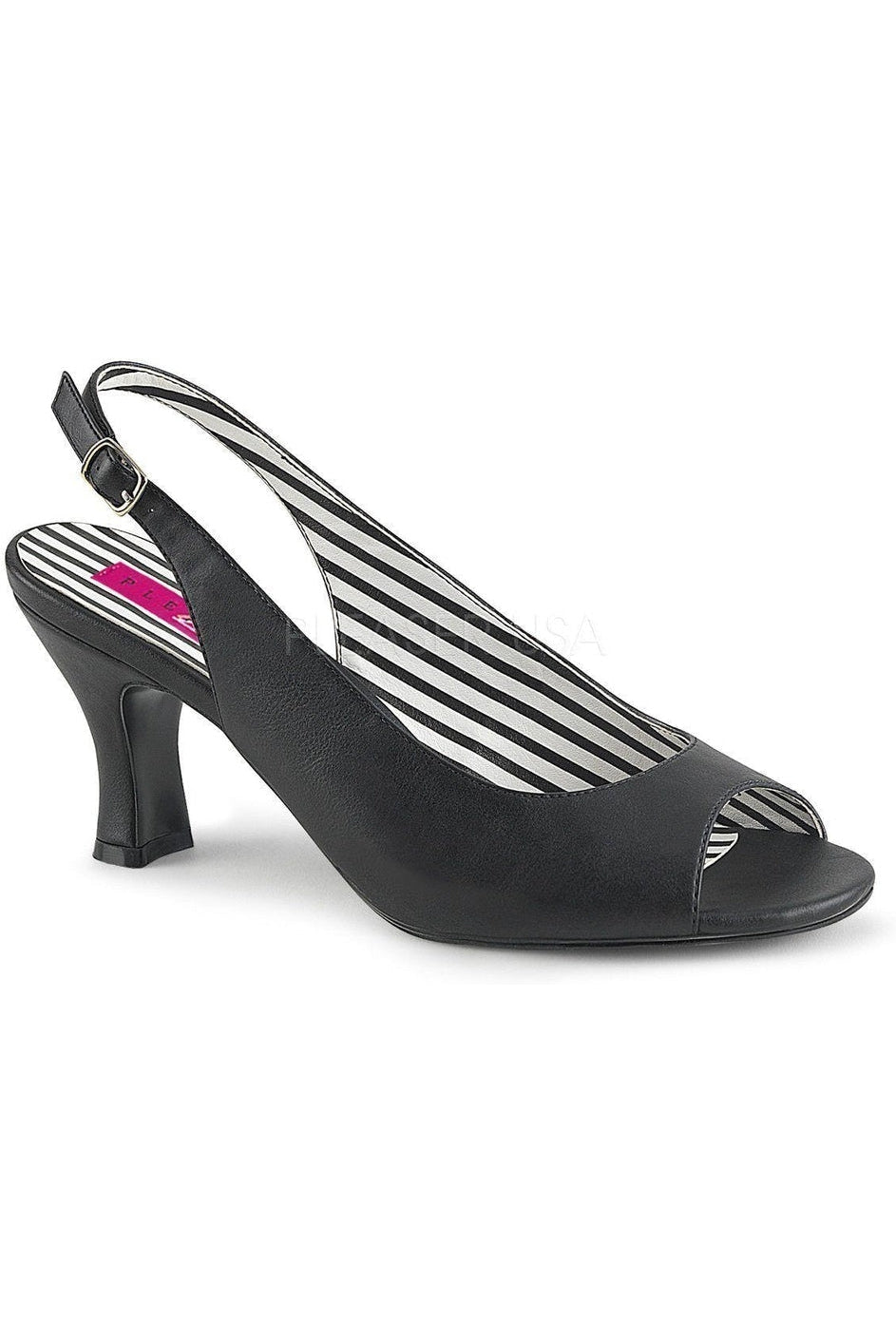 JENNA-02 Pump | Black Faux Leather-Pleaser Pink Label-Black-Pumps-SEXYSHOES.COM